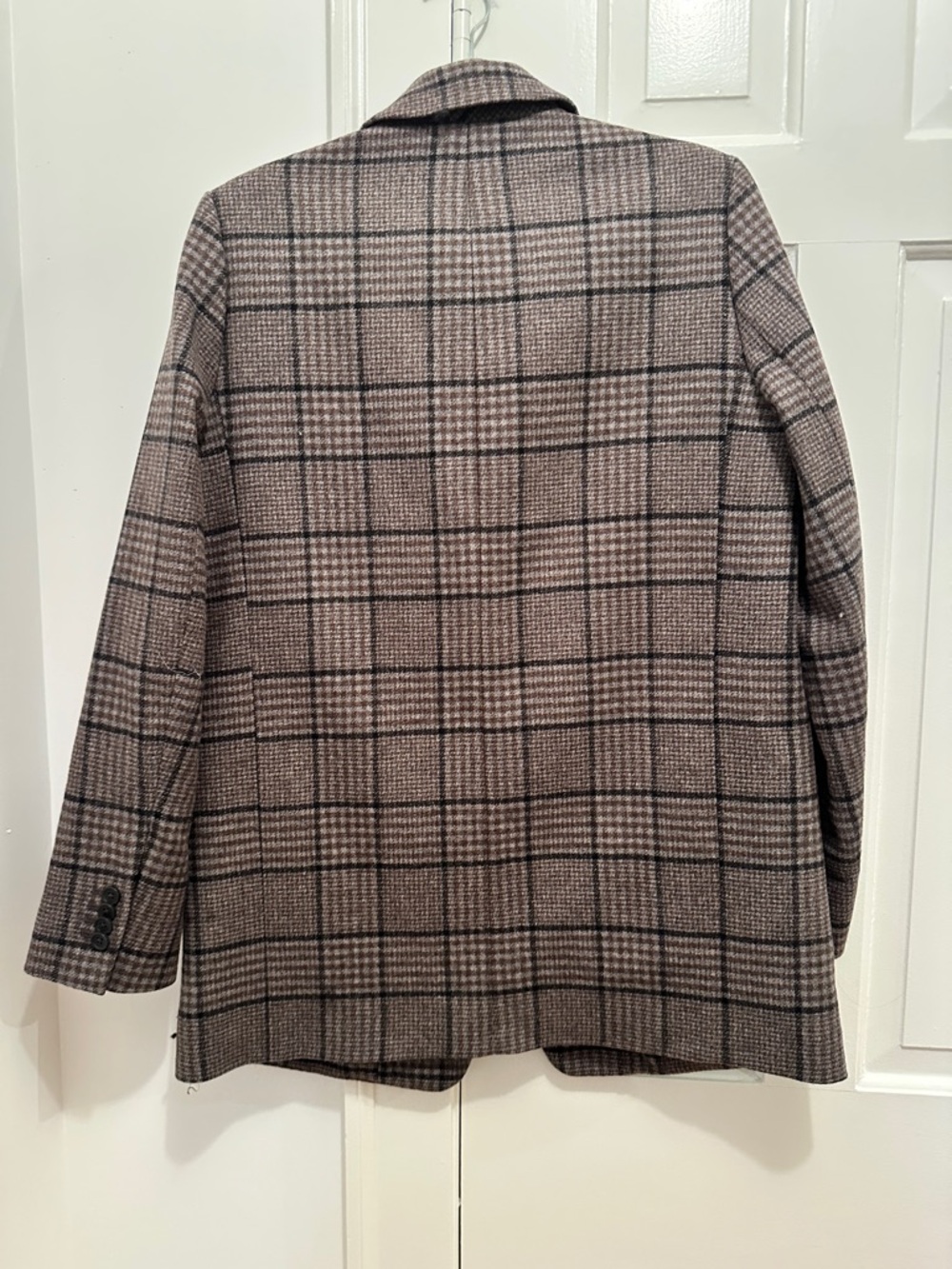 Everlane Chocolate & Black Houndstooth Plaid Single-Breasted Blazer - Picture 8 of 8